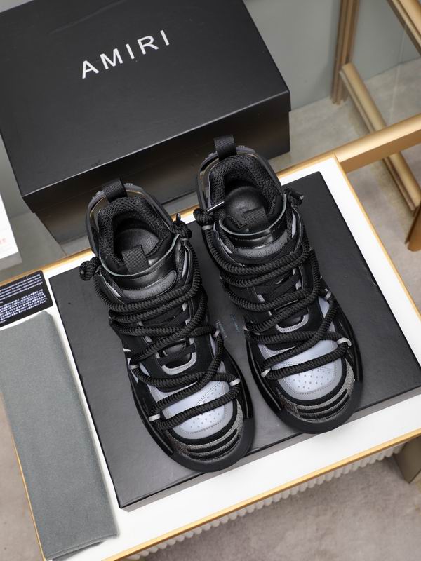 AMIRI Stars Court Low Sneakers — Vulcanized Sole Leather Trainer