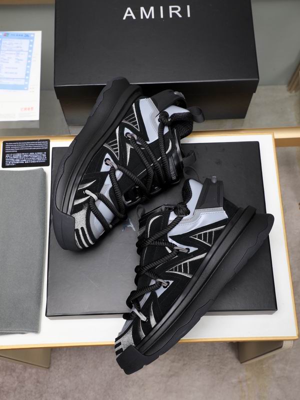 AMIRI Stars Court Low Sneakers — Vulcanized Sole Leather Trainer
